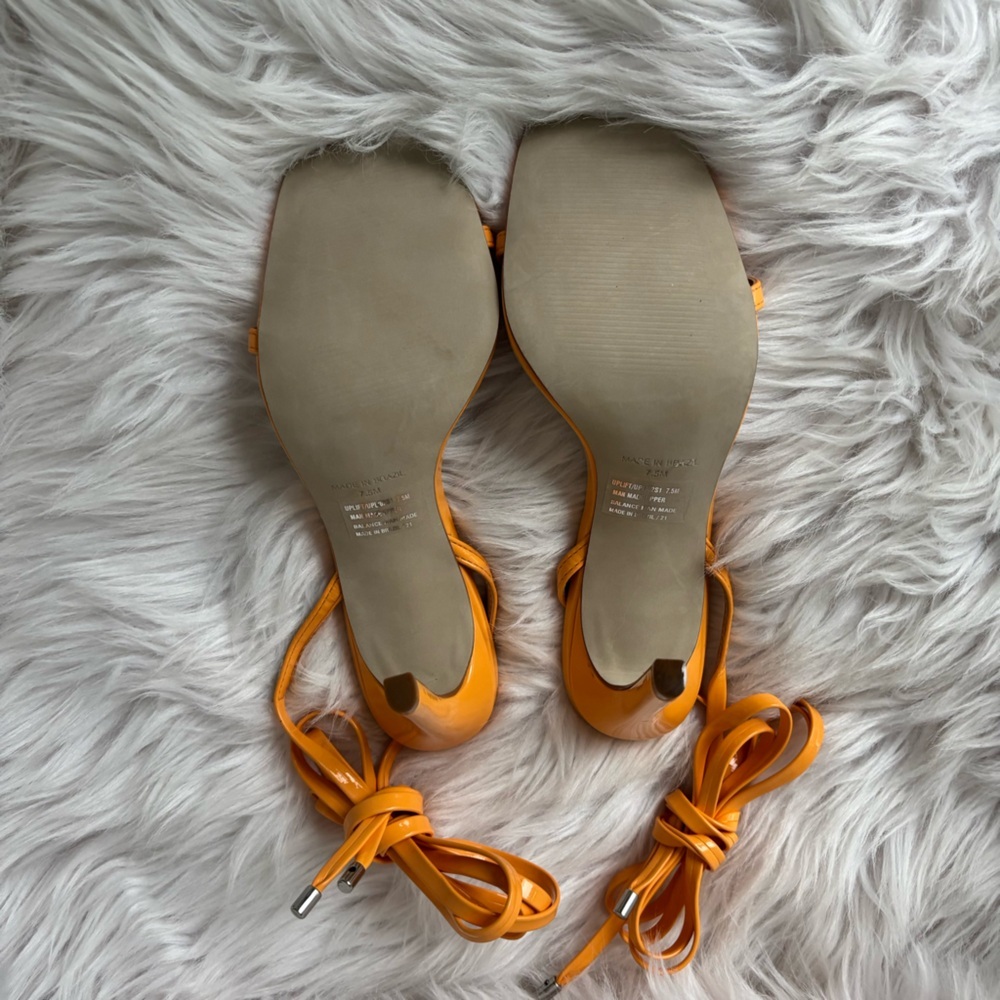 Steve Madden Bold Orange Strappy Heels - Picture 5 of 6